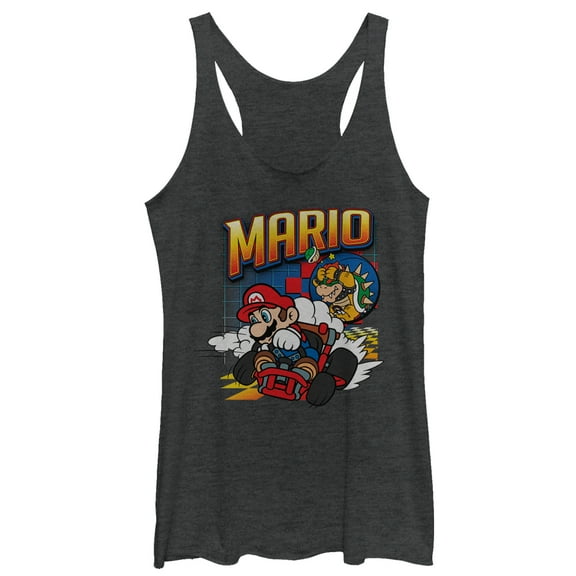 Women's Nintendo Mario Kart Winner Racerback Tank Top Black Heather X Small