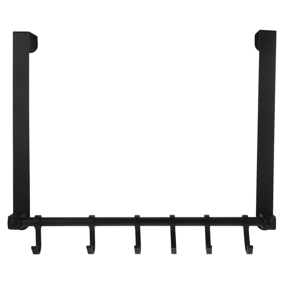 DECOMELODY Black Hook Over Door Hanger 1 Set 16.7X12.9X1.8In For Families With Children