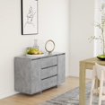 thumbnail image 1 of vidaXL Sideboard with 3 Drawers Concrete Grey 120x41x75 cm Engineered Wood, 1 of 5