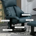 thumbnail image 5 of HOMCOM Massage Recliner Chair with Footstool, 360° Swivel Recliner, Blue, 5 of 9