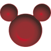 Disney - Disney Mk Red/black Ear-shaped Plate