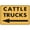 Warning Sign 5, variant on Cattle Trucks (Arrow Left) Reflective Aluminum Sign 12 x 8 Inches - UV Protected, Waterproof, Weatherproof, Fade Resistant, 4 Pre-Drilled Holes, Rural Road Use