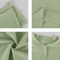 thumbnail image 6 of Men's Linen Shirts Summer Short Sleeve Button Down Collar Beach Boho Tops Casual Breathable Henley Shirts Plus Size, 6 of 8