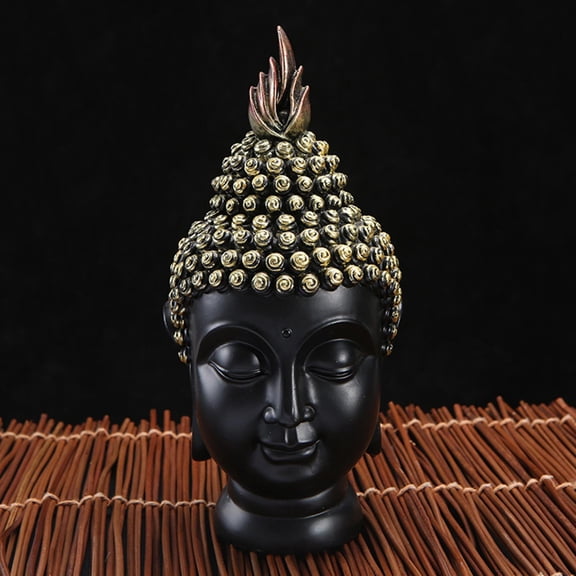 Resin Buddha Head Ornament Buddha Figurine Statue 20cm Tall Buddhism