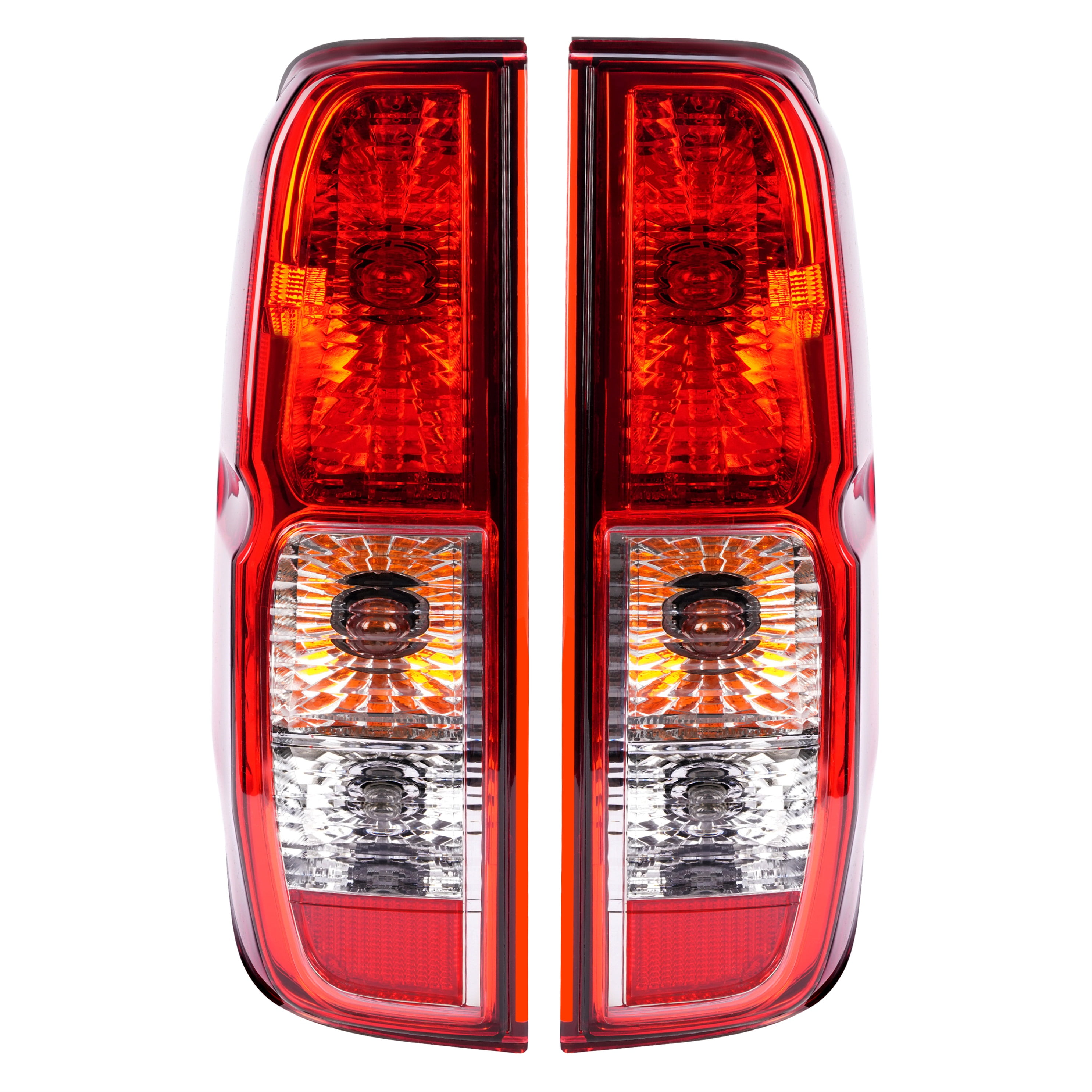 Kojem Pair Tail Lights For 2005-2021 Nissan Frontier 2009-2012 Suzuki Equator Replacement for 26555EA825 26550EA825 Halogen Brake Lamp Red Lens Plastic (Driver & Passenger Side)