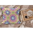thumbnail image 2 of Ethnic Fluffy Throw Pillow Cushion Cover, Abstract Ombre Vivid Rainbow Colored Mandala Tie Dye Effect Flower Hippie Print, Decorative Square Accent Pillow Case, 40" x 40", Multicolor, by Ambesonne, 2 of 5