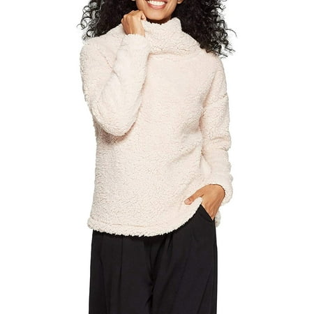 A New Day Womens Turtle Neck Pullover Sherpa, Light Pink, M