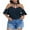 Navy, variant on Cut Out Tops for Women Summer Off The Shoulder Shirts Blouses with Ruffle Sleeves Cute Dressy Casual Summer Outfits (XL, Navy)