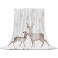thumbnail image 2 of Christmas Elk Throw Flannel Blanket 40x60In Winter Light Brown Snowflake Gradient Watercolor Super Soft Cozy Bed Blanket, Lightweight Plush Fuzzy Bed Throw for Bedroom Sofa Couch Living Room, 2 of 4