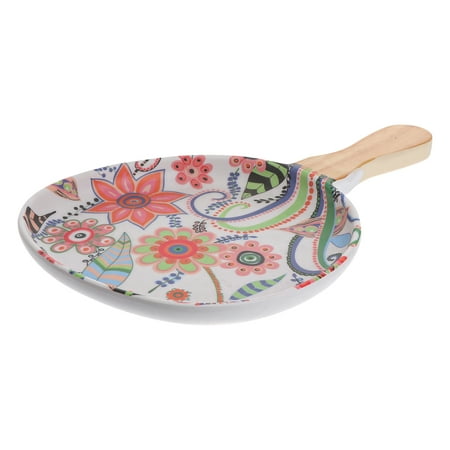 

1Pc Nordic Style Plate Ceramic Western Plate Household Steak Tray with Handle