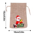 thumbnail image 2 of Agiferg Christmas Printed Linen Gift Bag Santa Backpack Candy Bag Apple Bag 1PC, 2 of 9