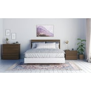 Nexera Sephia 4 Piece Queen Size Bedroom Set, Walnut and White