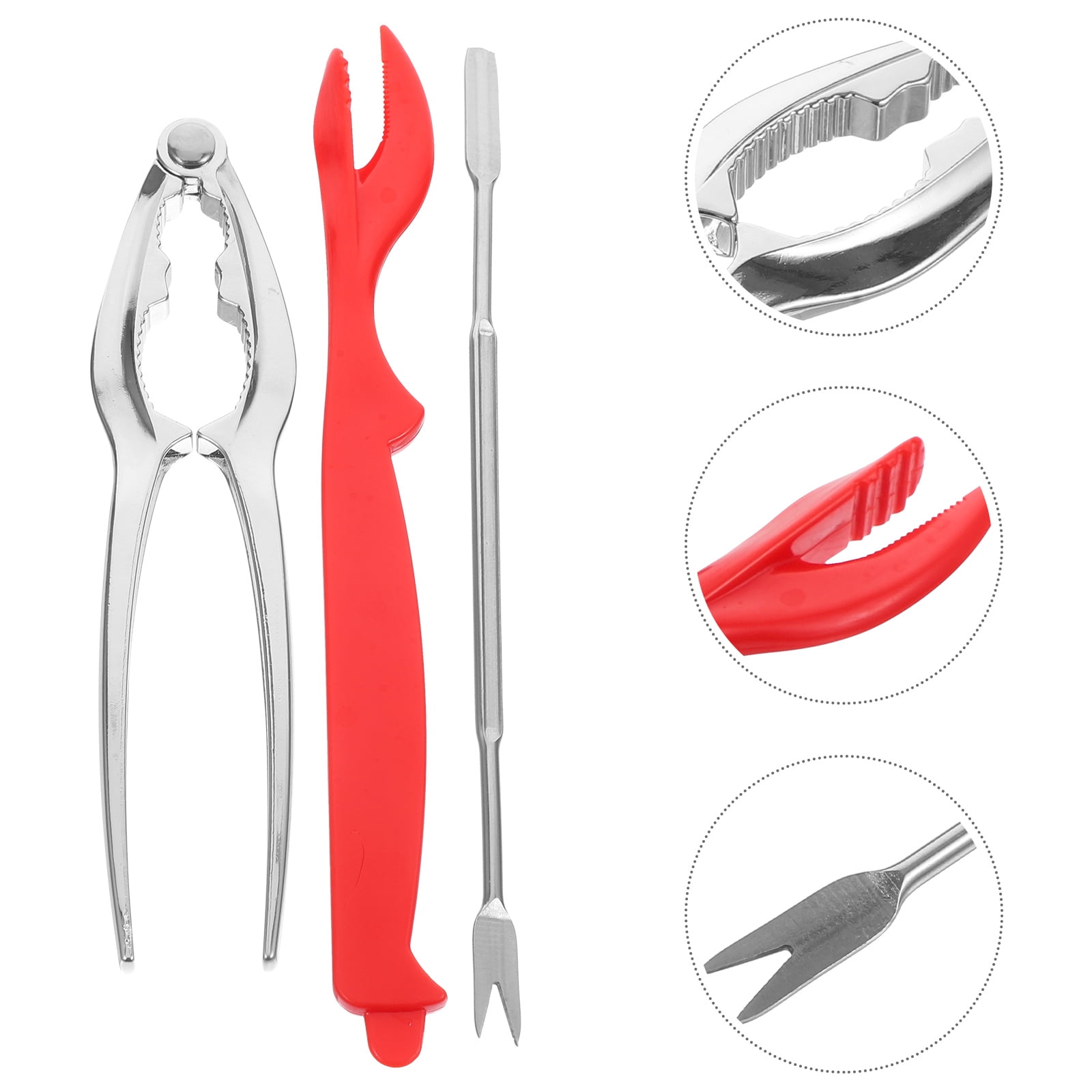 64 Piece Crab Leg Cracker Set - 32 Crackers & 32 Stainless Steel Forks For Seafood Boil Parties