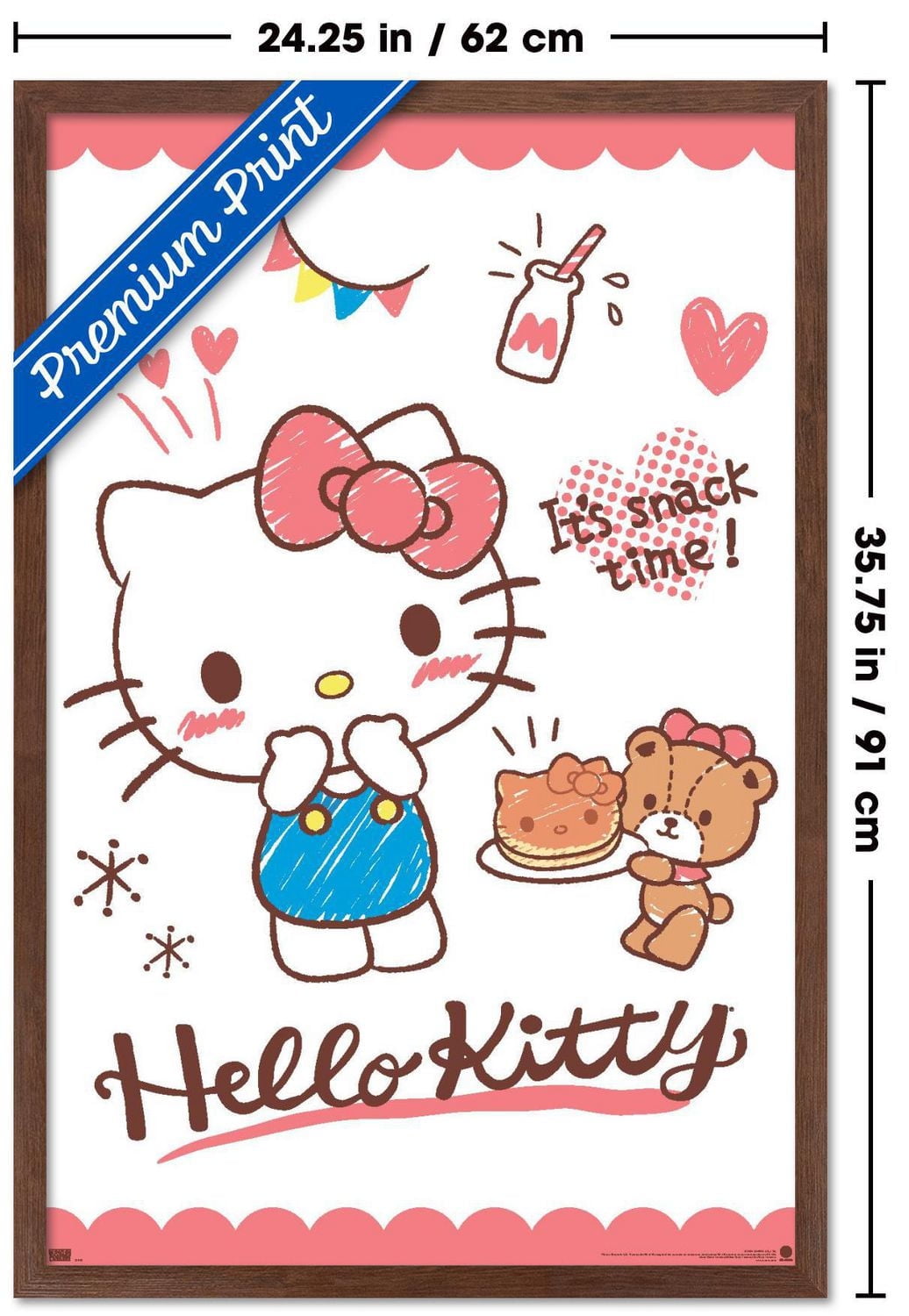 Hello Kitty: 25 Snack Time - Kitty Pancakes Wall Poster, 22.375" x 34" Framed