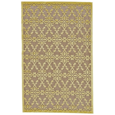 Mollia Textured Indoor/Outdoor Rug, Sunny Yellow/Tan, 7'-6" x 10'-6" Area Rug