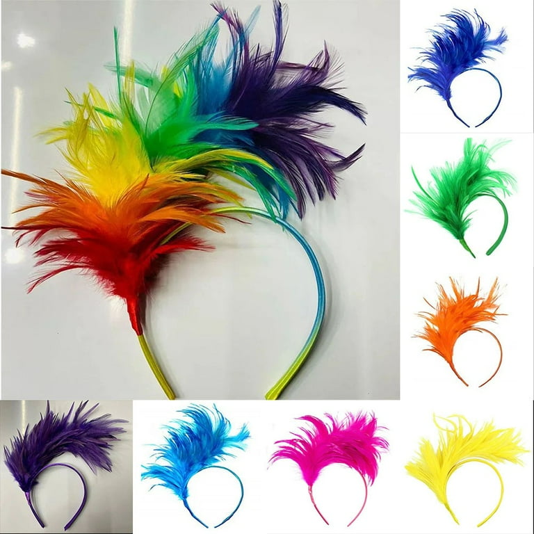 Womens Feather Boa Rainbow Costume Accessories Female Halloween Womens Feather Boa Rainbow Costume Accessories Female Halloween