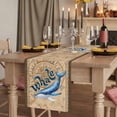 thumbnail image 2 of Table Runners 72 Inches Long Dress Scarves, Vintage Whale Farmhouse Kitchen/Dining Table Runner, Coffee Tablerunners, Brown Nautical Anchor Bubbles Coastal 14x72 Inch, 2 of 9