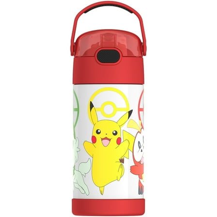 Thermos FUNtainer Pokémon Stainless Steel Vacuum Insulated Water Bottle 12 oz. Multicolored