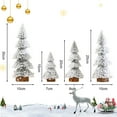 thumbnail image 2 of 4pcs Miniature Christmas Tree Snow Flocked Artificial Pine Tree with Wooden Base for Xmas Holiday Party Home Tabletop Decor, 2 of 6