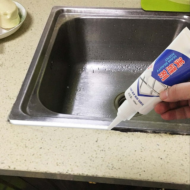Pisexur Batería de cocina Sellador de belleza a base de agua, agente de sellado, impermeabilizante y sellador de juntas para baldosas y suelos, para piscinas e inodor para la cocina del hogar