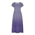 thumbnail image 4 of CHOK Robe pour Femme Grande Taille Décontractée à Manches Courtes, Col Rond, Coupe Ample, Robe d'Été Unie en Lin, Midi Ample et Confortable avec Poches, 4 of 5