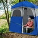 thumbnail image 2 of Costway Tienda de Ducha para Camping Dos Habitaciones Tienda de Privacidad Vestuario Portátil Carpa de Baño 210 cm x 106 cm x 222 cm Azul, 2 of 7