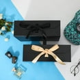 thumbnail image 2 of Large Black Gift Box With Ribbon and Magnetic Closure Lid, 12x8x4.5 Inches - Bridesmaid Proposal Box for Festival (Matte Black), 2 of 12