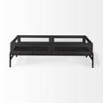 thumbnail image 4 of Arelius Rectangular Glass-Top Brown Wood Black Metal Base Coffee Table, 4 of 6