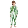 thumbnail image 2 of Vzayyk 4T-14Y Size Aviliable Cozy One-Piece Footless Sleeper Pajama Watercolor Green Brush, 2 of 8