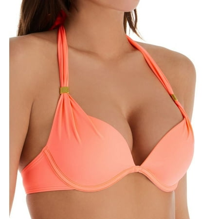 Women s Smart and Sexy SA1005 Swim Secret The Hottie Halter Bikini Swim Top (Peach Luster 32A)