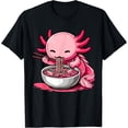 thumbnail image 2 of Anime Kawaii Axolotl Eating Ramen Noodles Kids Teen Girl Boy T-Shirt, 2 of 7