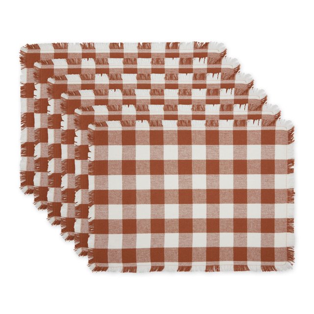 Juego de individuales DII 33x48 cm Algodón 6 piezas Canela