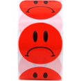thumbnail image 4 of Red Sad Face Frowned Unhappy Stickers 1.5" Round 500 Total Per Roll, 4 of 4