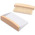 thumbnail image 1 of Mini Dustpan and Brush Set Wood Small Metal Dust Pan Natural Table Top Handy Brush for Sweeping, 1 of 5