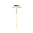 thumbnail image 4 of ANGARA Natural Round Amethyst Halo Ring with Diamond Accents in 14K Yellow Gold for Women (Size-6mm) | February Birthstone, Birthday, Anniversary, Jewelry Gift for Women | Natural Amethyst Ring, 4 of 9