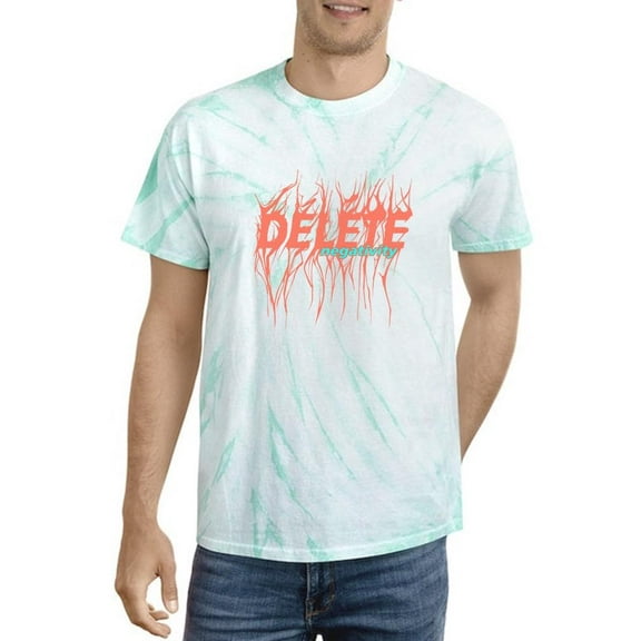 Delete Negativity Hot Salmon Tie Dye Cyclone Men -Image by Shutterstock, Male XX-Large