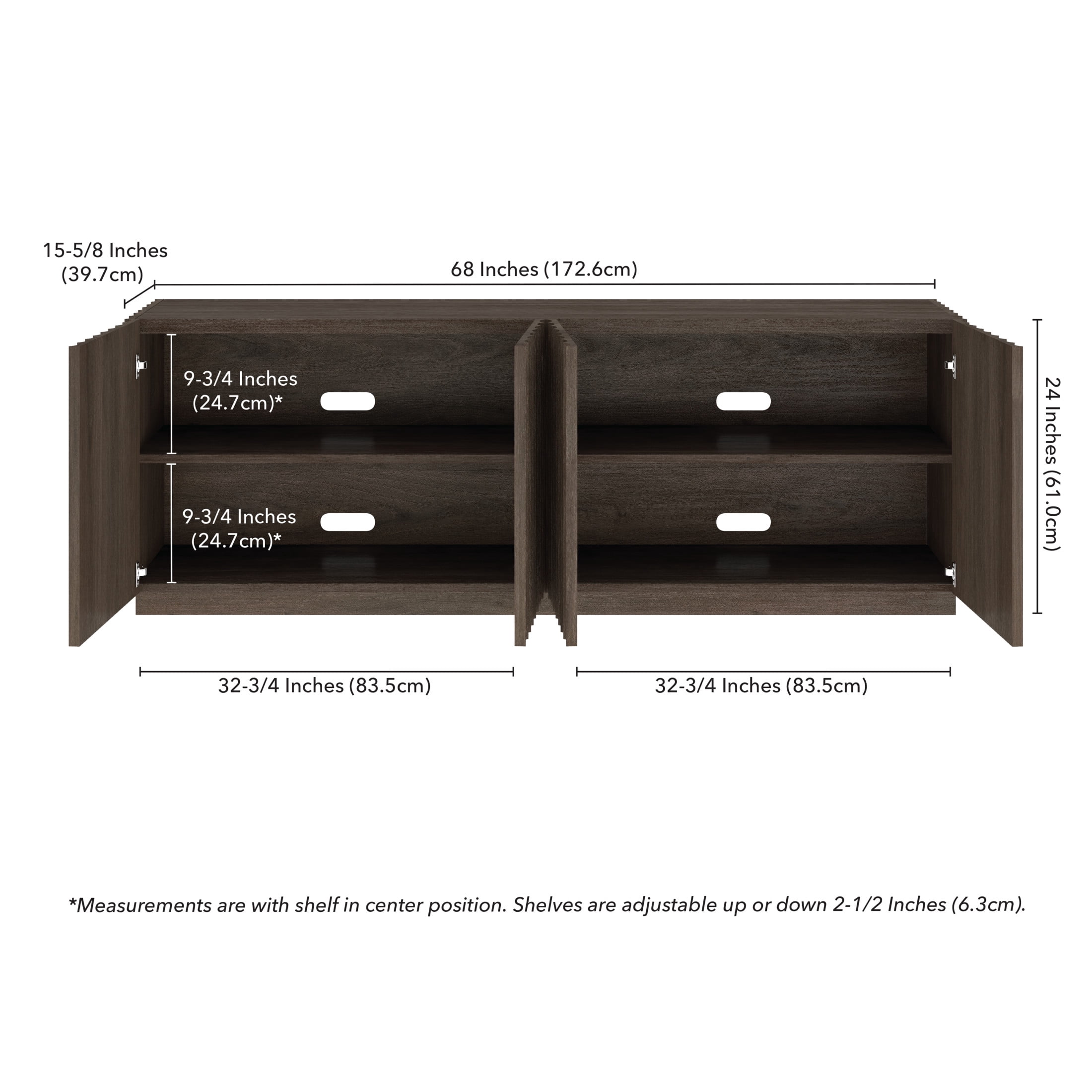 Evelyn&Zoe Marion Modern TV Stand For TVs up to 75", Brown Oak