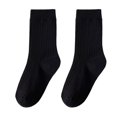 thumbnail image 2 of Moxufan Women Mid-calf Socks High Elastic Breathable Socks Sweat-absorbent Stockings Soft Solid Color Bootie Socks Thick Warm Socks for Fall Winter,Black, 2 of 8