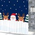 thumbnail image 2 of Tchckioa Christmas Reindeer Shower Curtain for Bathroom,Waterproof and Privacy Hooks Bath Curtain,Blue and White,72x72, 2 of 6