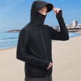 thumbnail image 7 of JoveMarine Unisex UPF 50+ Summer Jacket - Lightweight Fashion Sun Protection Hoodie Long Sleeve Breathable UV Resistant Thin Coat for Outdoor,Black L, 7 of 7