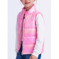 thumbnail image 3 of IKALI Girls Puffer Vest Pink Kids Winter Jacket Lightweight Clothes with Pockets 3-12 Years, 3 of 6