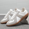 thumbnail image 3 of Zapatillas de cuero para caminar y correr para mujer/hombre con cordones, ligeras y casuales, 3 of 5