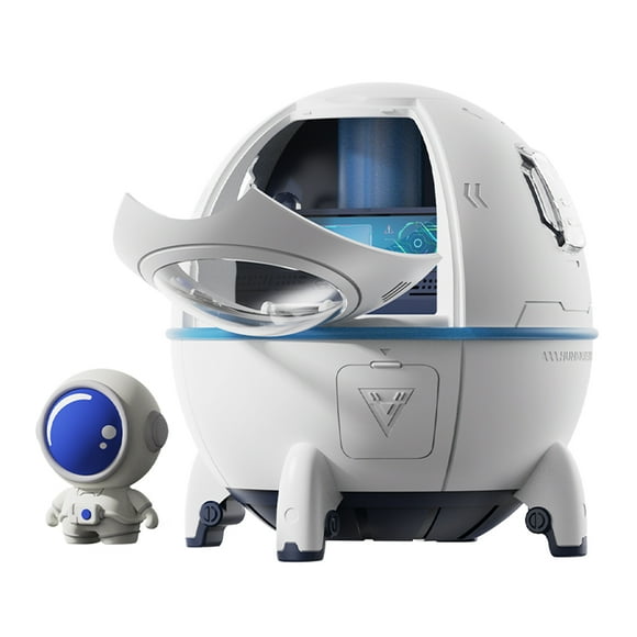 Humidificador en aerosol con forma de astronauta y nave espacial, con luz nocturna pequeña para dormitorio infantil.