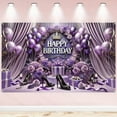 thumbnail image 3 of Pink and Gold Birthday Banner Birthday Backdrop - 71 x 43 Inch Glitter Balloon and Floral Party Backdrop - Event and Celebration Decoration Happy Birthday Balloon Banner, 3 of 10