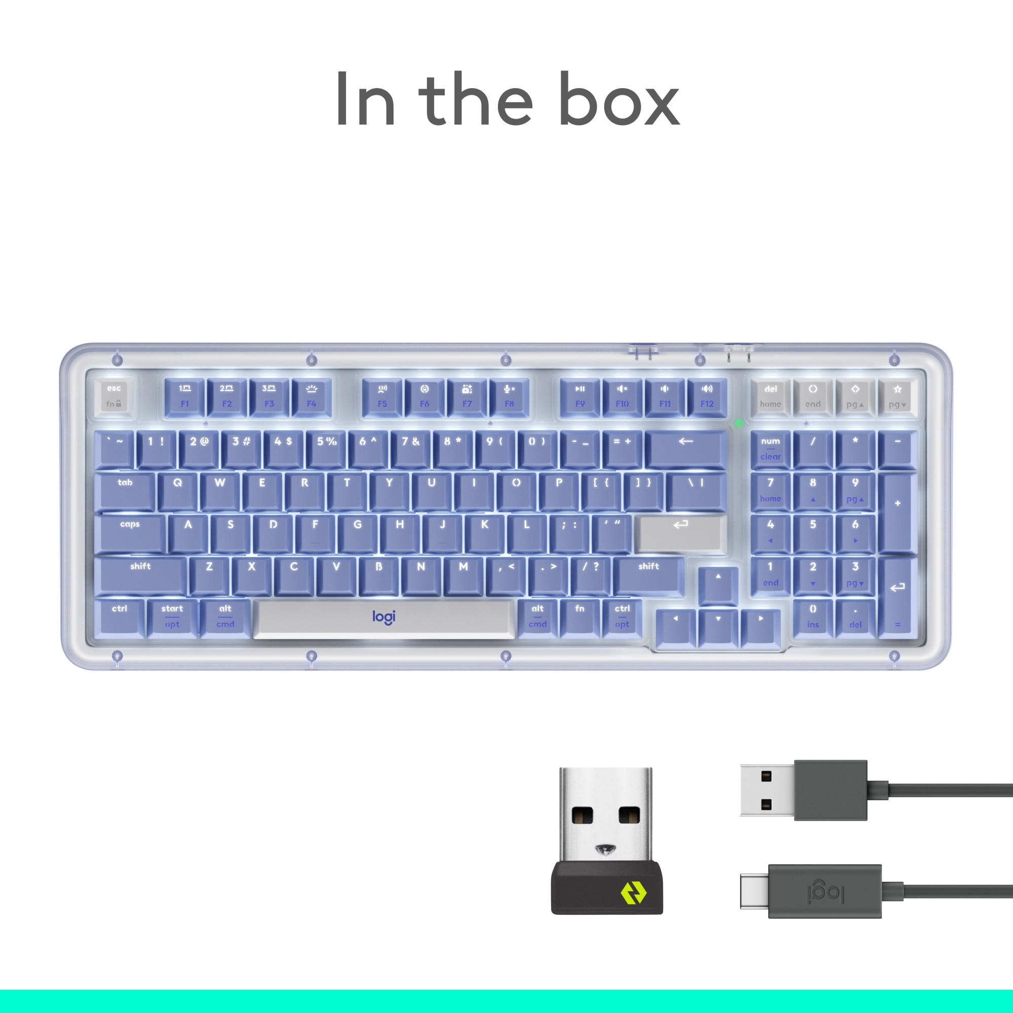 Logitech Alto Keys K98M wireless mechanical keyboard, customizable keyboard with vibration absorbing gasket, Bluetooth, Lilac