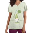 thumbnail image 2 of Fiudx Ofertas Relámpago Blusa de Manga Corta con Cuello En V para Mujer, Uniforme de Trabajo, Impresión de Bolsillo, 2 of 5