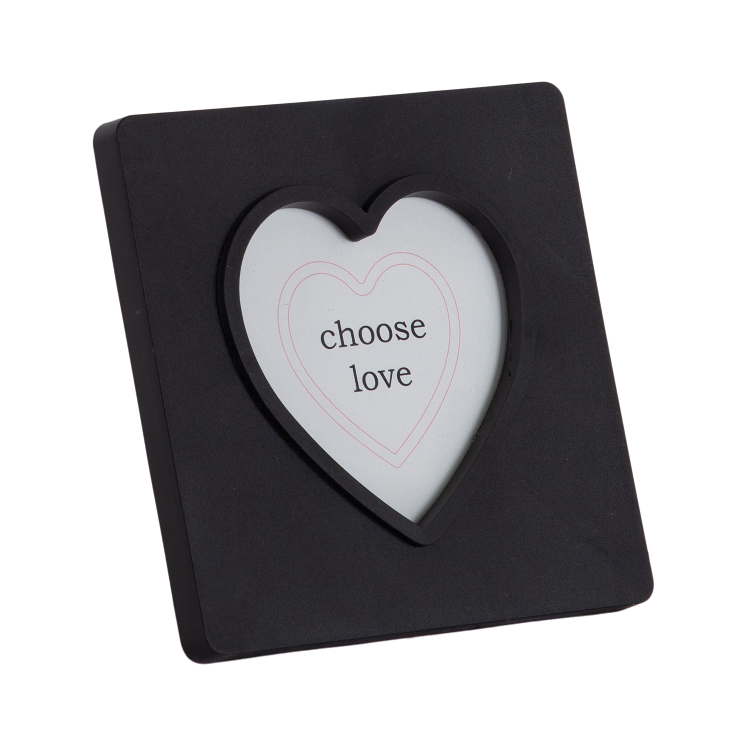 (3 pack) DesignOvation 4x4 Heart Black Decorative Tabletop Picture Frame