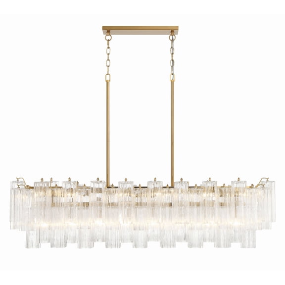ADD-317-AG-CL Crystorama Lighting Addis - 14 Light Chandelier-14.25 Inches Tall and 51.75 Inches Wide-Aged Brass Finish-Clear Glass Color