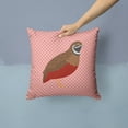 thumbnail image 2 of Carolines Treasures BB7956PW1414 Chinese Painted or King Quail Pink Check Fabric Decorative Pillow, 14 x 14 in., 2 of 4