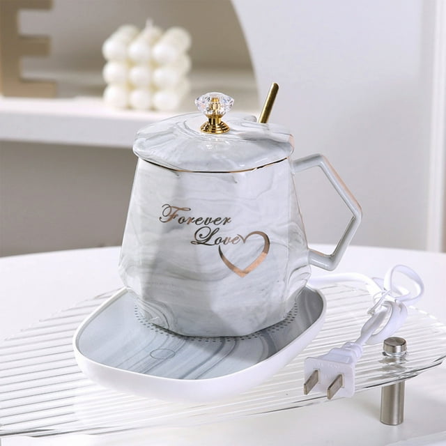 Linnome Coffee Mug Warmer Set Desktop Smart Beverage Warmer For Coffee Tea Valentines Day Gift
